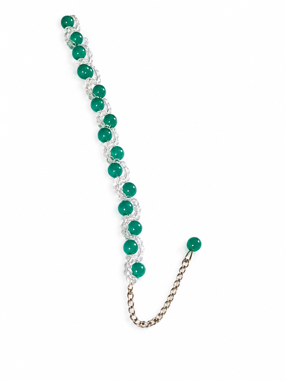 Green Crystal Beaded Bracelet – Elegant Handmade | Sale Rs.100