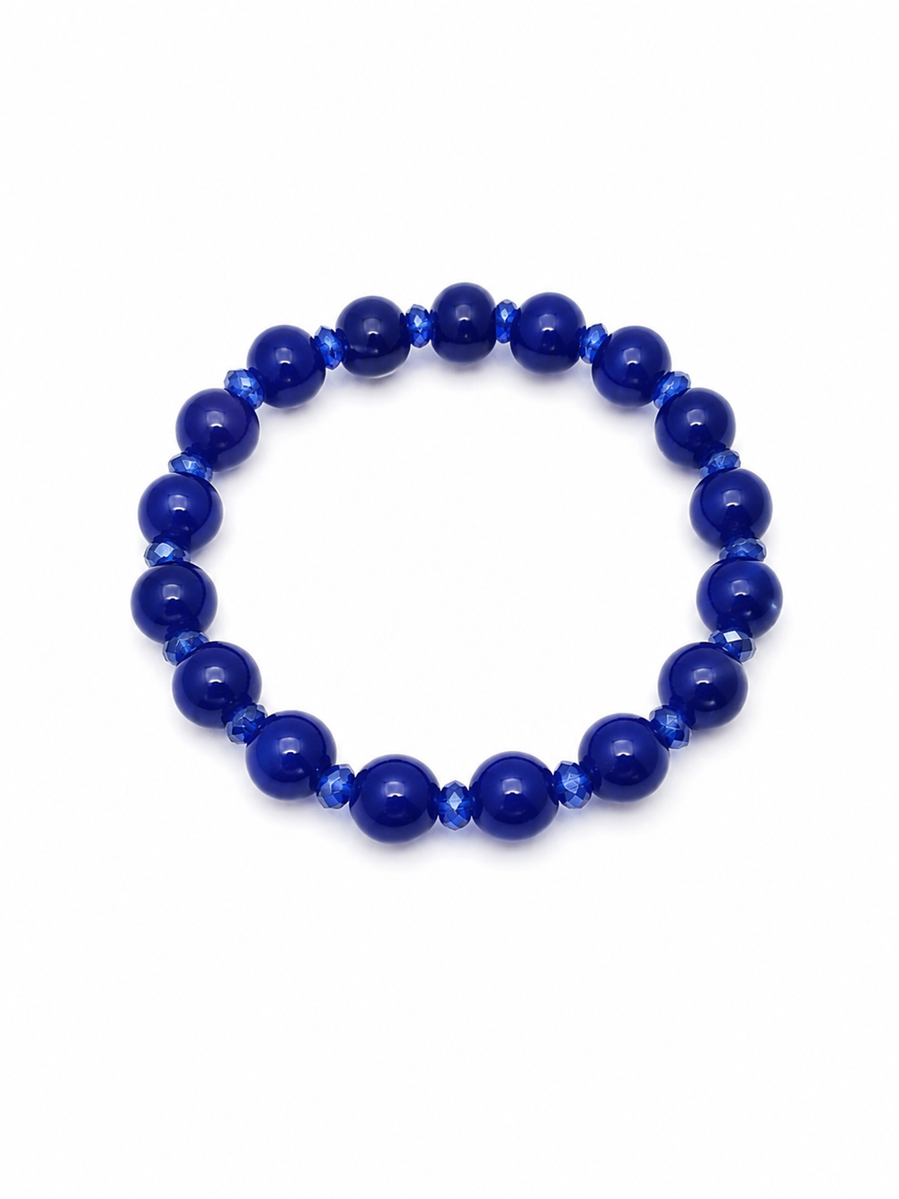 Royal Blue Glass Beaded Stretch Bracelet 💙
