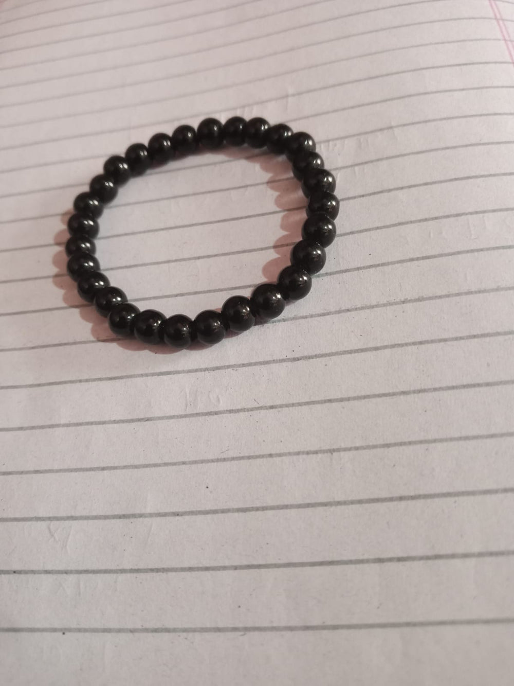 Black Beaded Stretchable Bracelet – Handmade Minimalist Unisex Jewelry