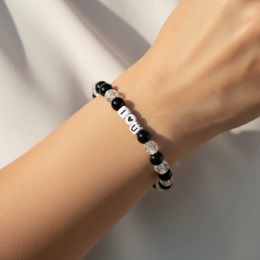 I Love U Handmade Beaded Bracelet